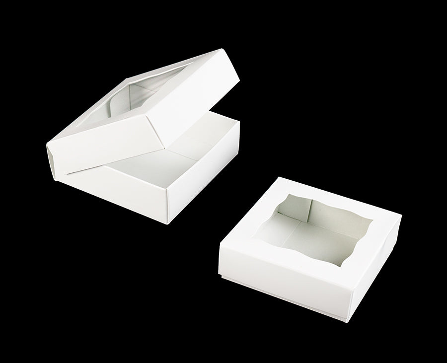 White Simplex Box with Window - 4 1/2" x 4 1/2" x 1 1/2"