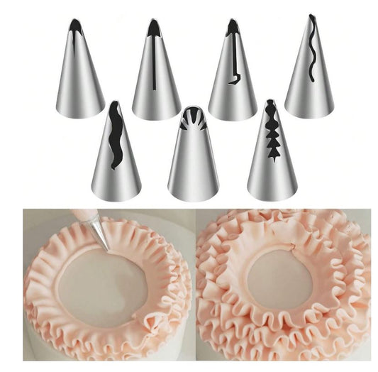 7pcs Korean Stainless Steel Piping Tips