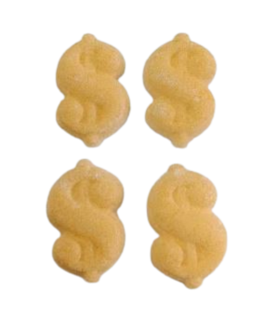 Gold Dollar Sign Sugar