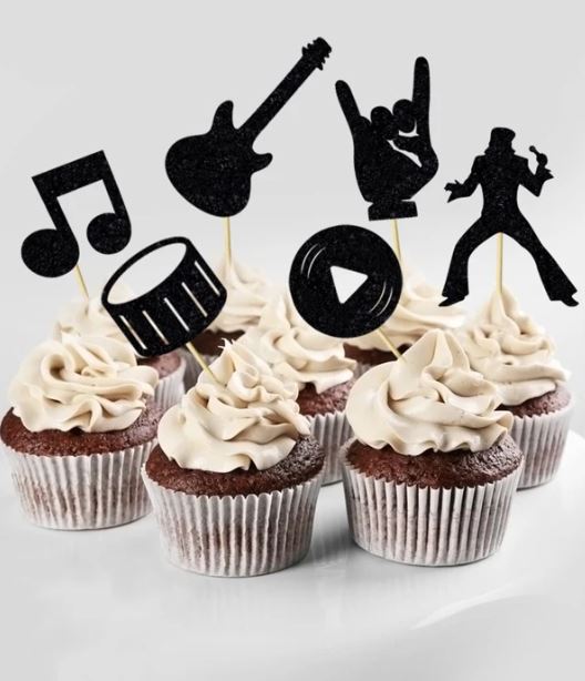 Creative Gesture & Musical Note Shaped Paper Cupcake Topper
