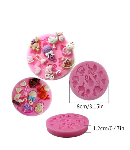 Baby Shower Set Fondant Mold