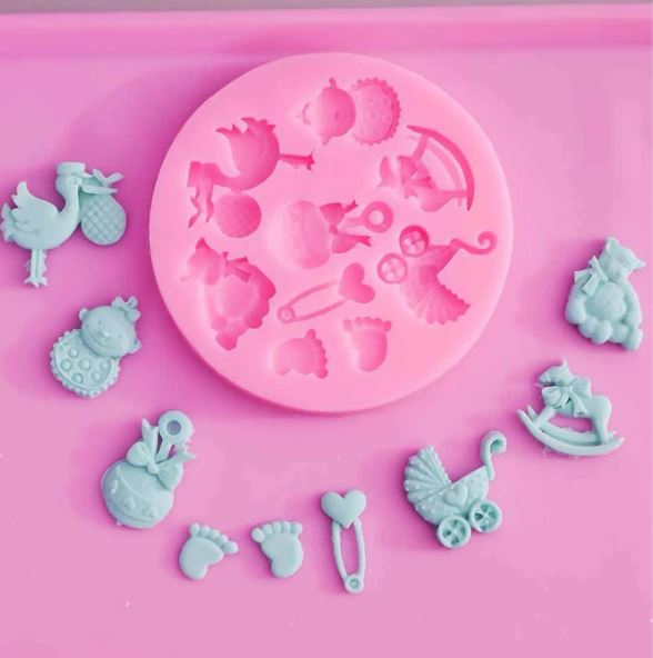 Baby Shower Set Fondant Mold