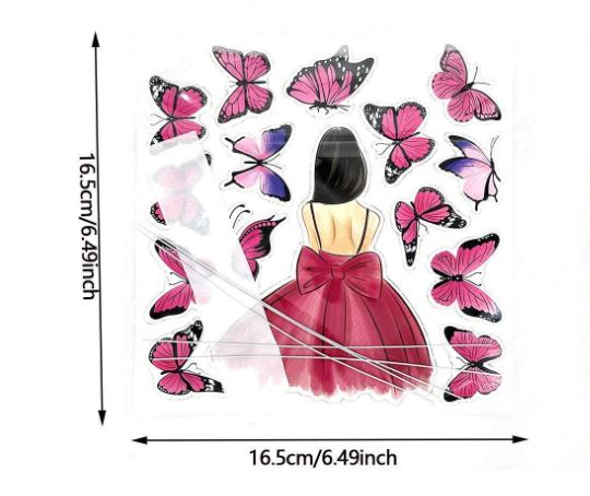 Butterfly Girl Silhouette Birthday Cake Topper