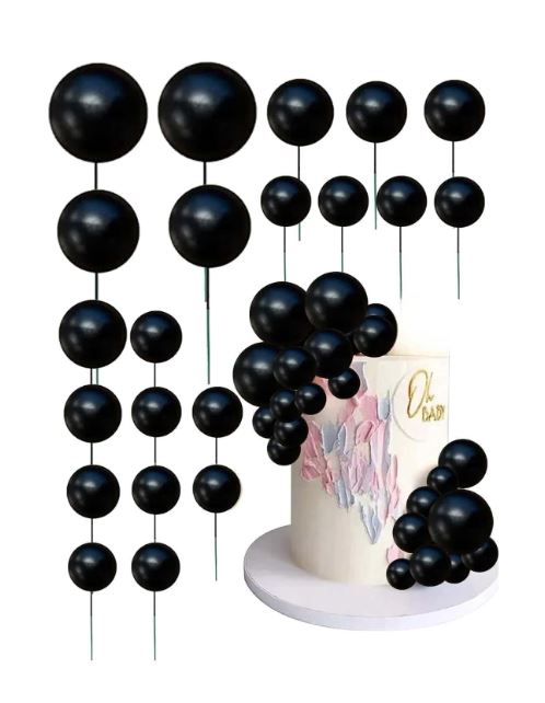 20pcs Mixed Size Black Foam Balls