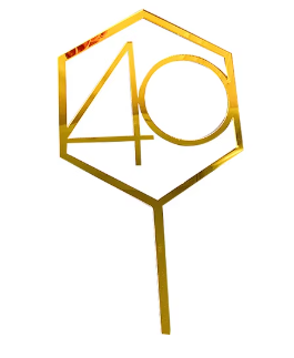 Geometric Gold Happy Birthday Cake Topper