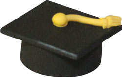 Fondant Graduation Caps - Black