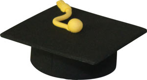 Fondant Large Graduation Caps - Black