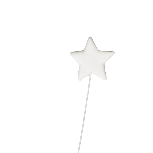 1-1/8" Stars on Wire - Medium - White
