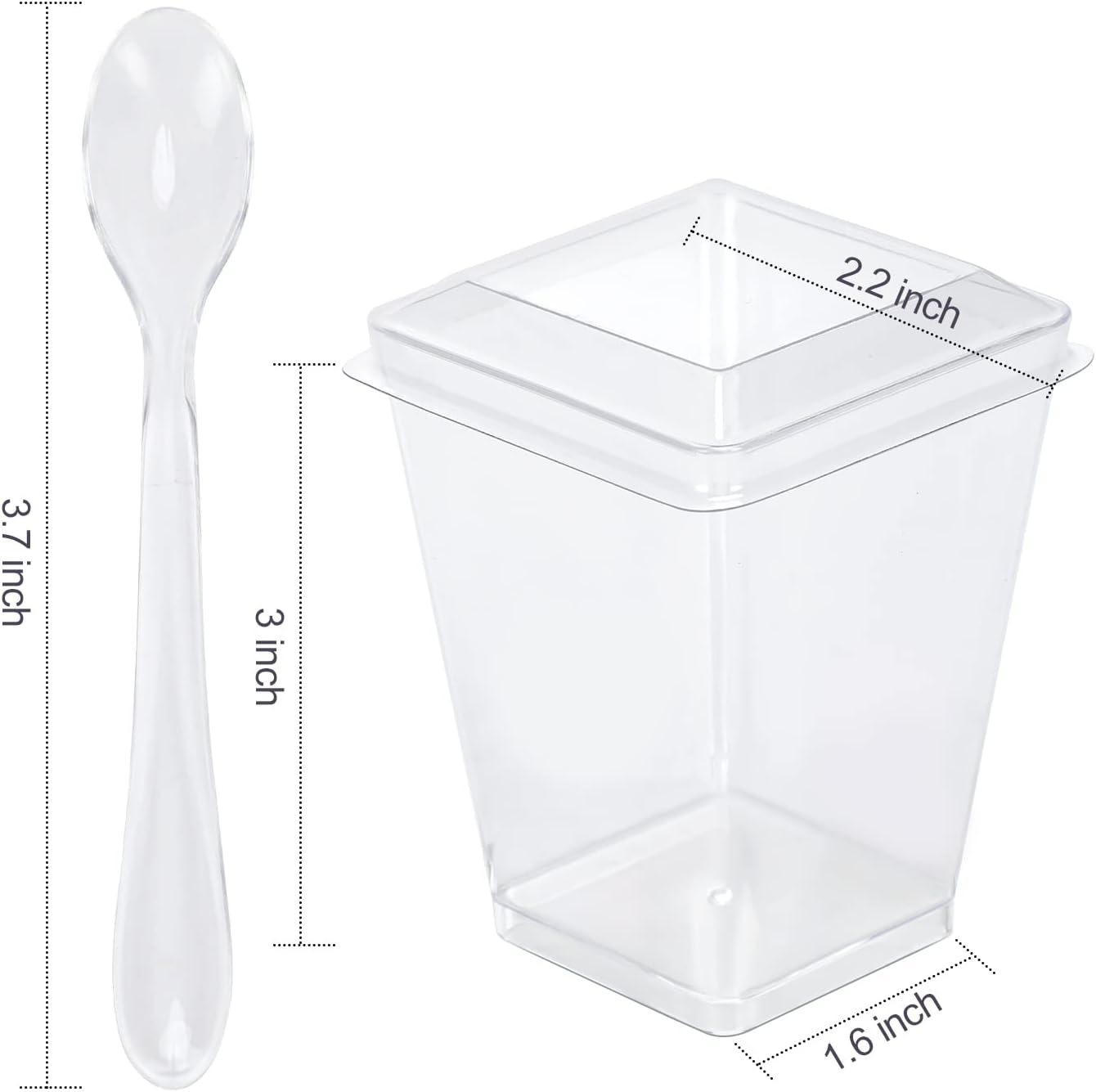 5 oz Plastic Dessert Cups with Lids and spoon