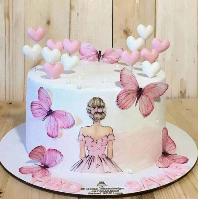 Butterfly Girl Silhouette Birthday Cake Topper
