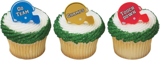 Football Helmet Cupcake Rings