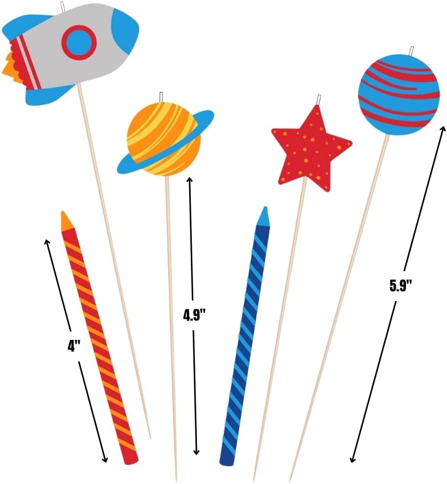 Multicolor Blast Off Birthday Candle Mix