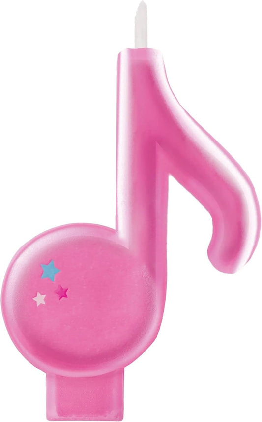 Pink Glitter Internet Famous Music Note Candle