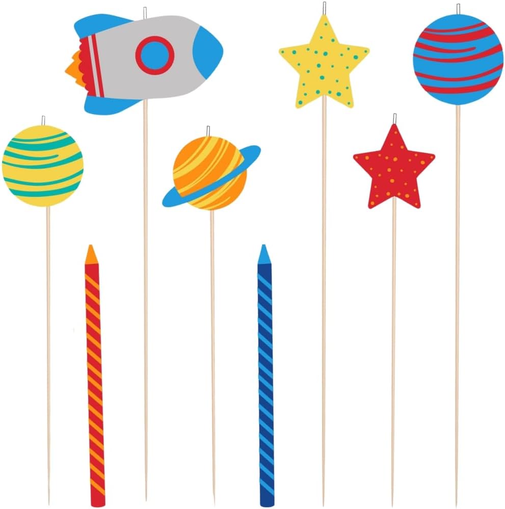 Multicolor Blast Off Birthday Candle Mix