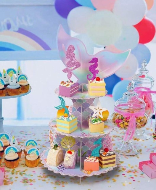 12pcs Glitter Mermaid Cake Topper