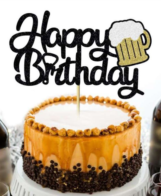 Beer Mug Shaped Happy Birthday Cake Topper