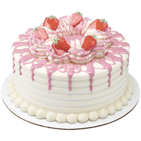 Strawberry Flavored Dessert Drizzle Cake Drip