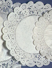 White Lace Doilies - Round -8"