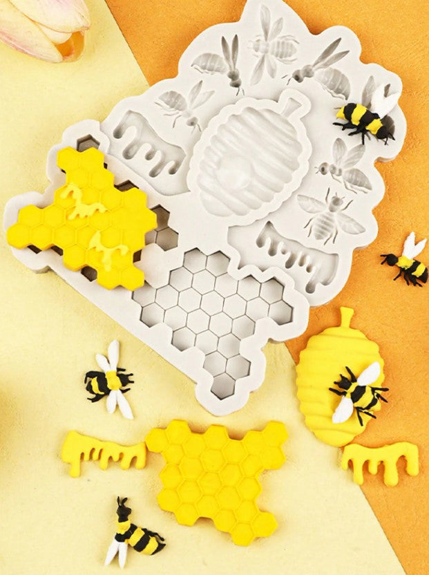 Bee, Queen Bee, Honey And Honeycomb Silicone