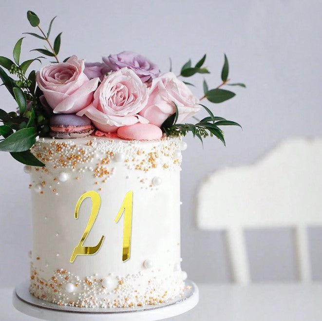 1 Set Gold 0-9 Cake Topper