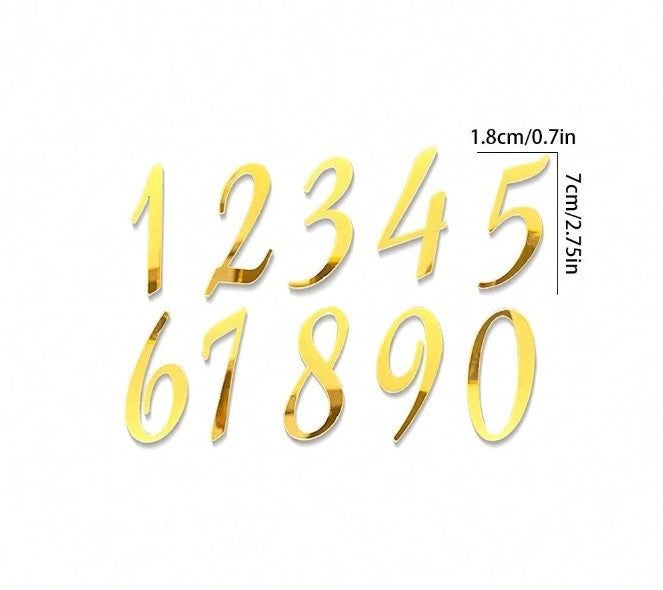 1 Set Gold 0-9 Cake Topper
