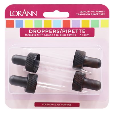 Dropper, 1 oz. Threaded (for glass bottles) 4 pack