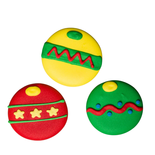 2" Royal Icing Christmas Ornaments - Assorted