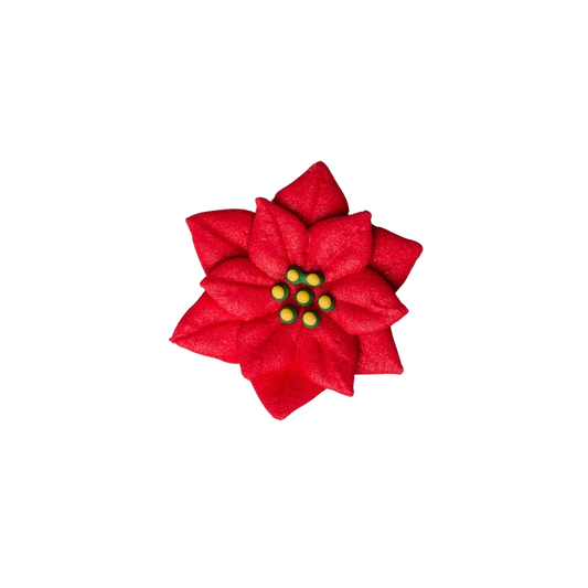 1.5" Royal Icing Poinsettia - Red
