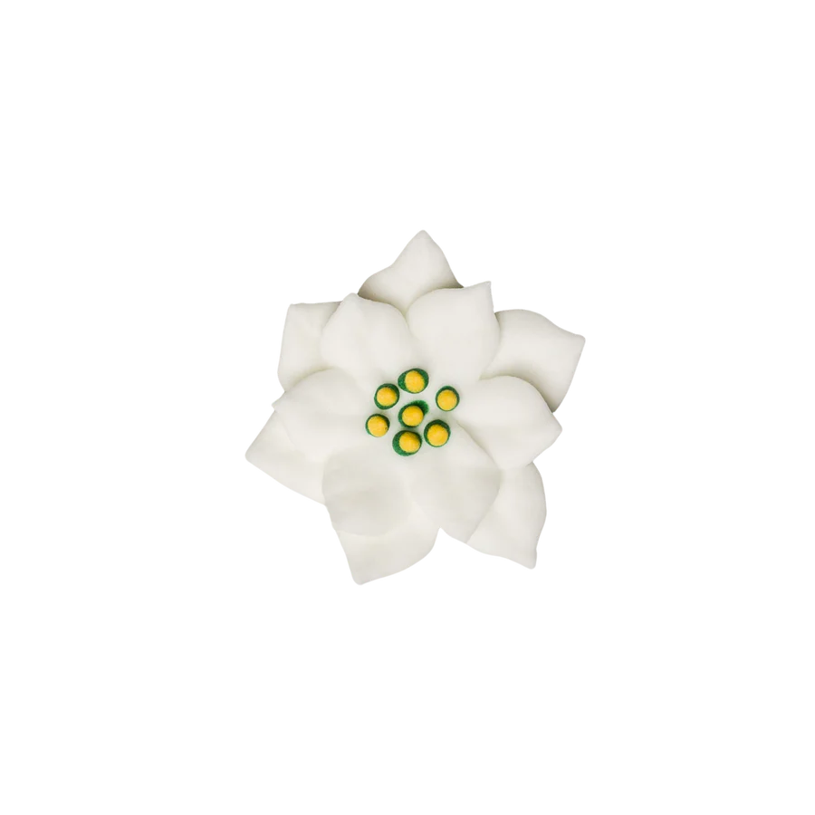 1.5" Royal Icing Poinsettia - White