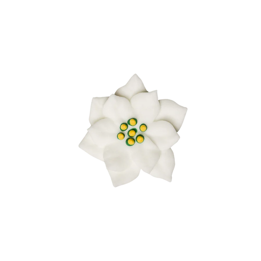 1.5" Royal Icing Poinsettia - White