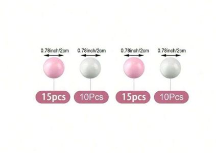 68pcs Gold, Pink and White Foam Ball Topper Set