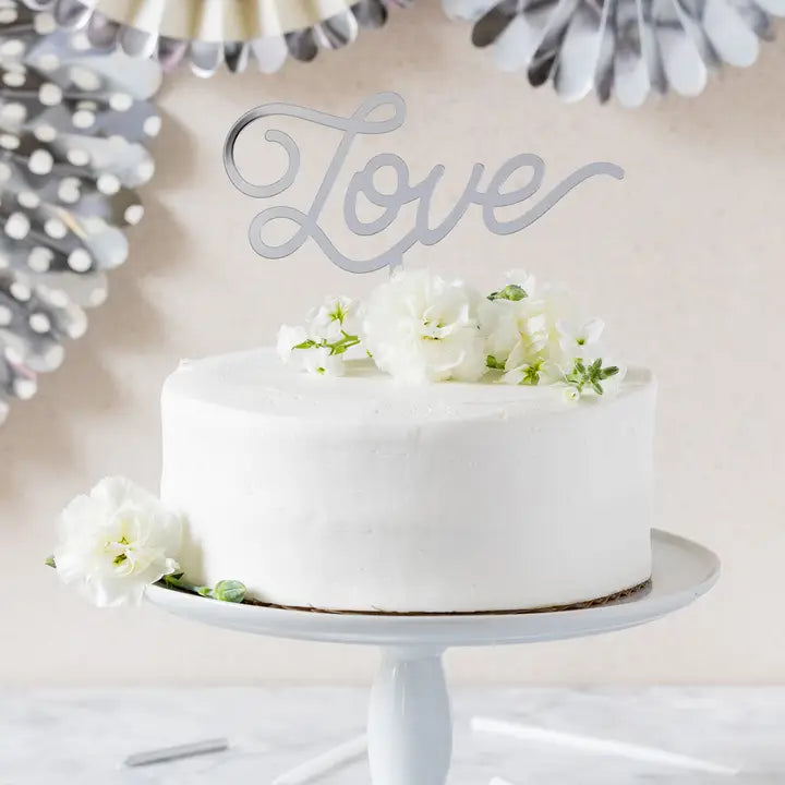 Silver Acrylic Love Topper