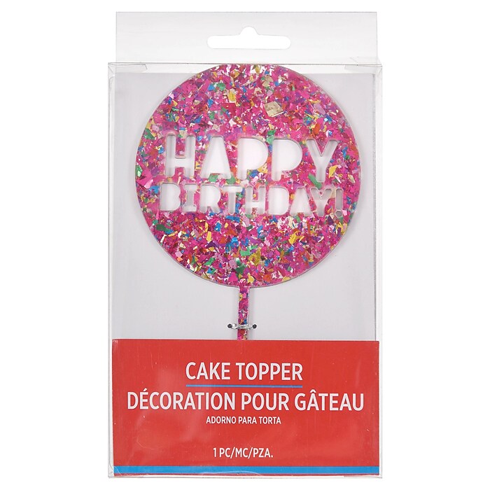 Confetti Happy Birthday Cake Topper