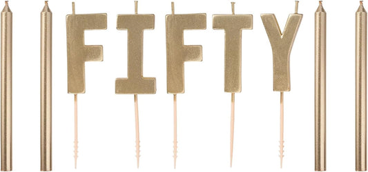 Golden Age 50th Birthday Gold Pick Candles