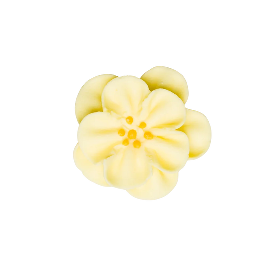 1.5" Royal Icing Dainty Bess Rose - Yellow