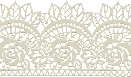 Lace Rose Scallop Ivory White 14-inch