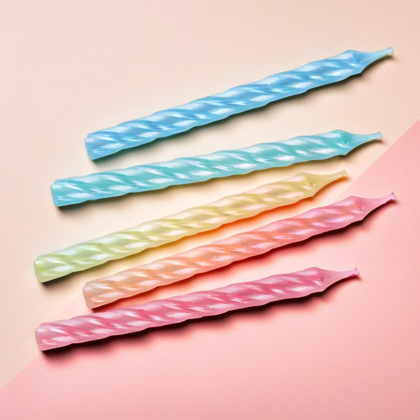Pastel Pearlized Spiral Candles