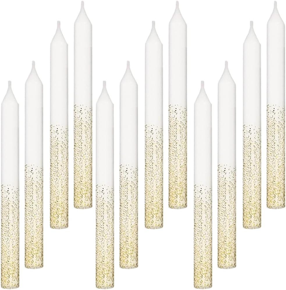 Gold Glitter Dip Candles