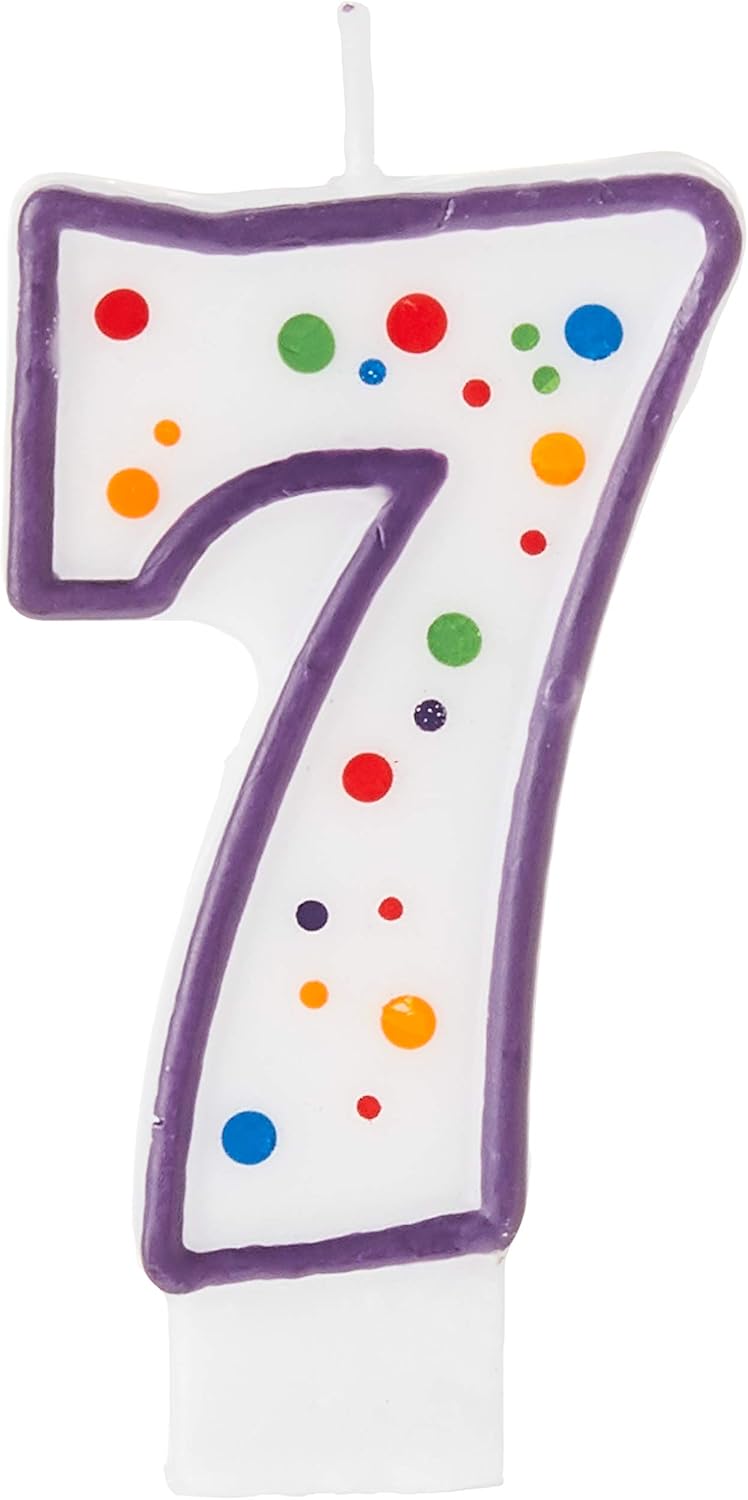 Polka Dot "7" Candle