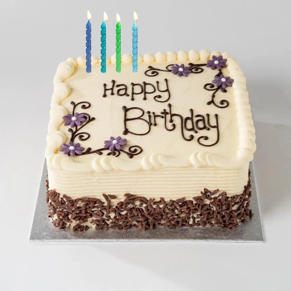 Blue & Green Spiral Birthday Candles