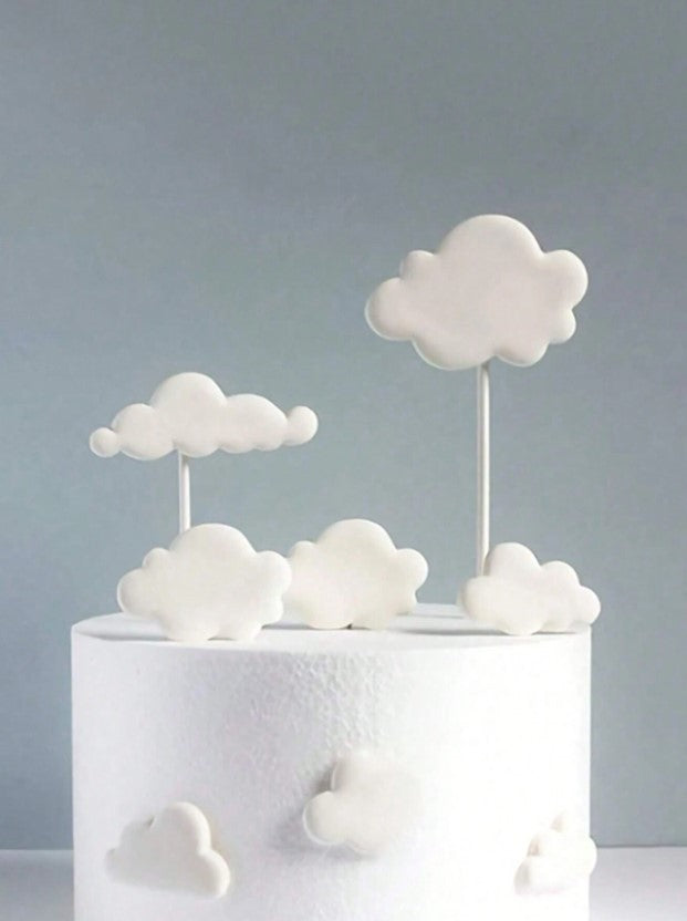 6pcs White Cloud Cake Topper