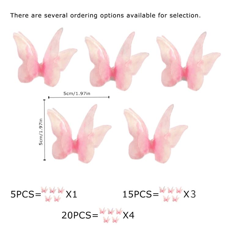 5pcs Butterfly Cake Toppers