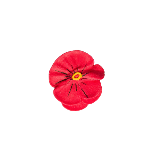 1" Royal Icing Pansy -  Red