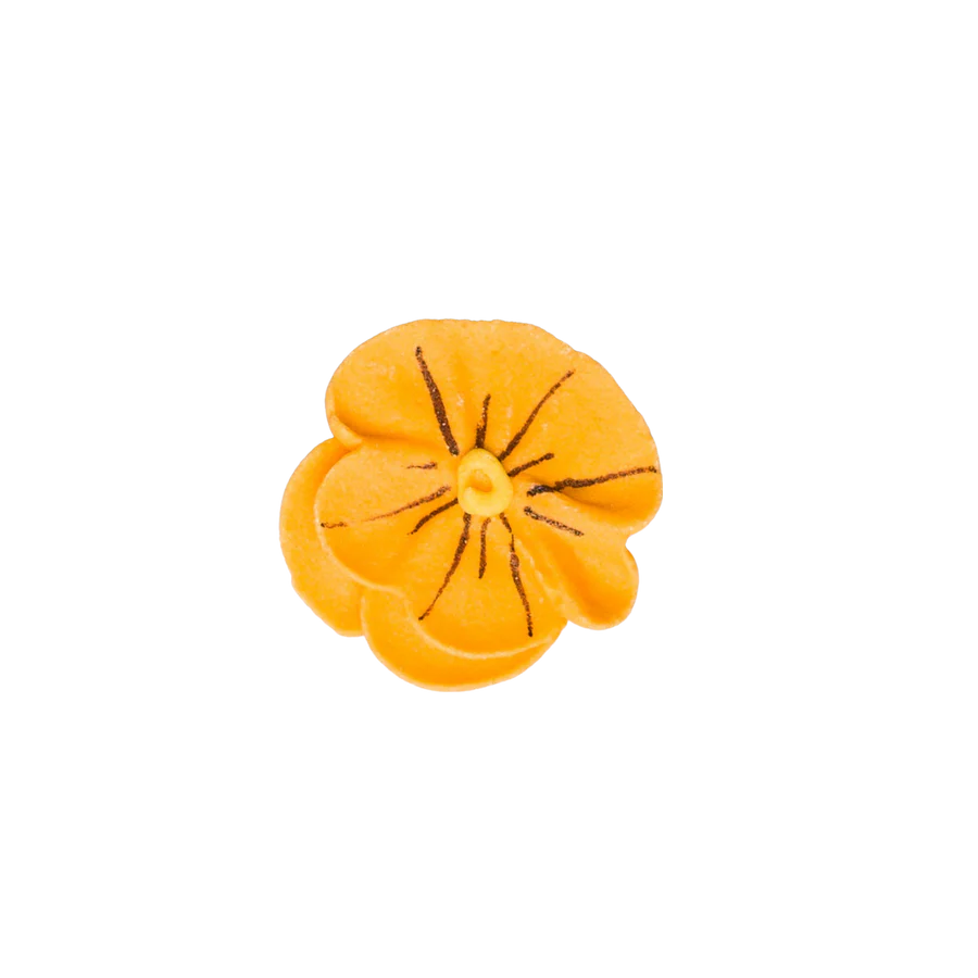 1" Royal Icing Pansy -  Yellow