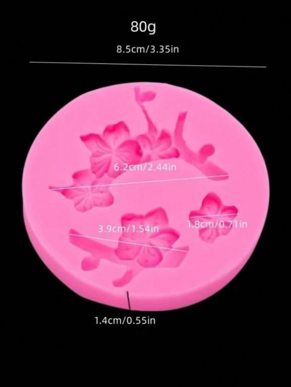 1pc Peach Blossom Shaped Silicone Cake