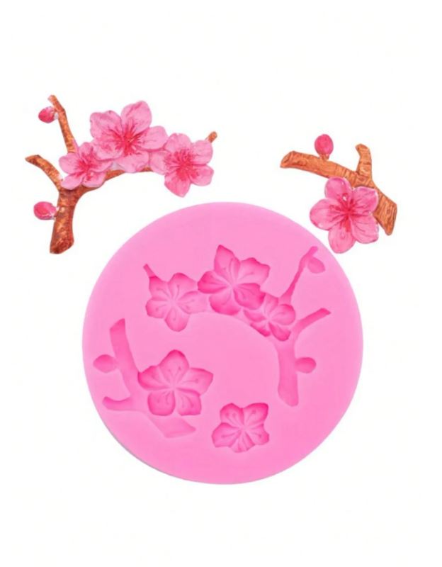 1pc Peach Blossom Shaped Silicone Cake
