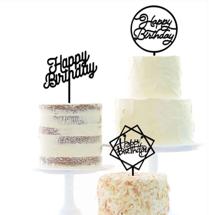 Slogan Graphic Cake Topper