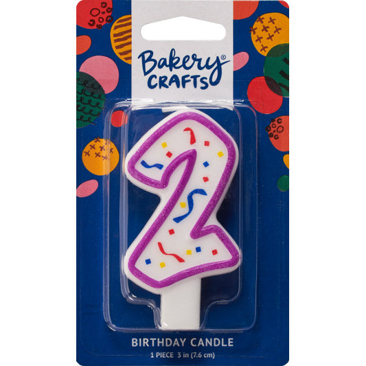 2 Party Purple Numeral Candles