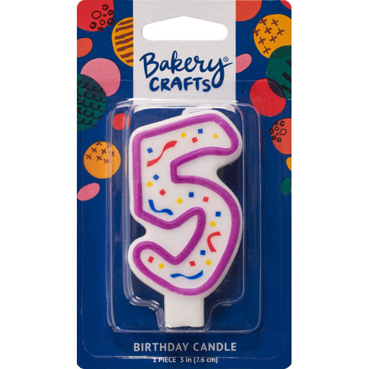 5 Party Purple Numeral Candles