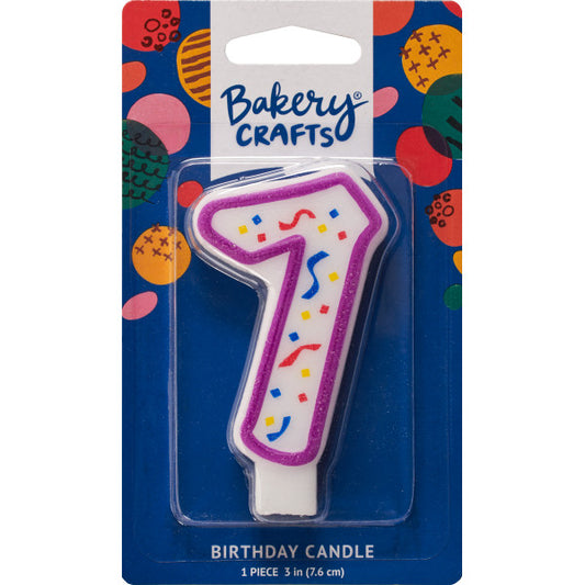 7 Party Purple Numeral Candles